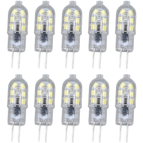 Bombilla LED G4 2835 transparent, pack of 10, LED lamp, plug-in, AC 220 V, for caravan cabinet, landscape illumination, white light of 6500 K (1/4)