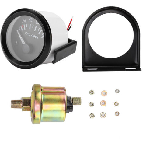 Universal electromagnetic oil pressure gauge for cars, 52 mm/2 pulses, 12 V, automatic shift indicator (1/4)