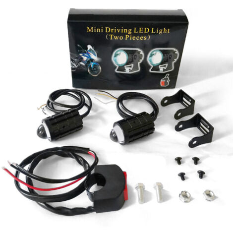 LED light for motorcycle, 2 pieces, with handle switch, high and low light, color dual, water resistant for truck, SUV, ATV, UTV, tractor (1/4)