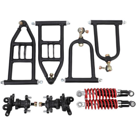 Oscillating suspension arm kit for upper and lower suspension and set of shock absorbers for electric karts, all-terrain vehicles and quads. (1/4)