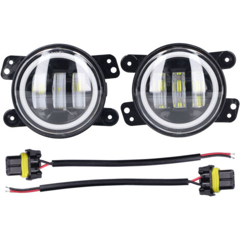 Luz antiniebla delantera LED Angel Eyes of 30 W and 3000 lm, 10-30 V, universal, for cars, trucks, trucks and trailers. (1/4)