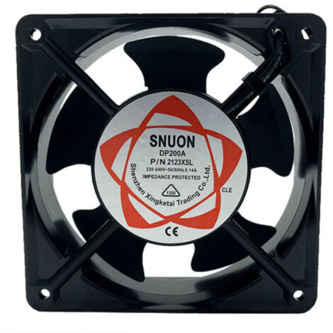 Axial fan for built-in fireplace drawer, high temperature, silent blades, universal, 120 x 120 x 38 mm