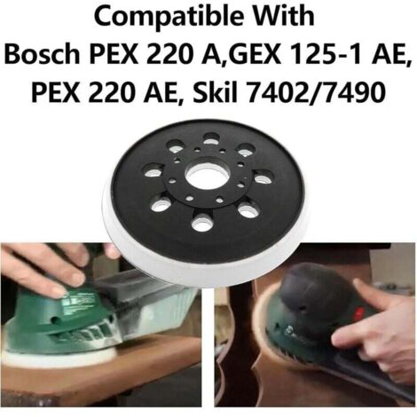 2-Piece 125mm Sanding Pad with Hook and Loop, 8 Holes, Compatible with ...