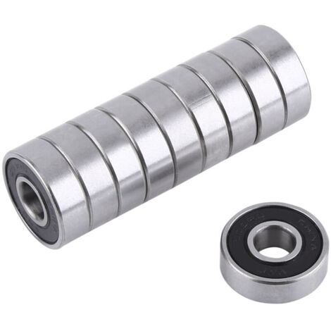 10 Pieces 608-2RS Ball Bearings for Roller Skates and Longboards, Suitable for ABEC, Used for Skates, Skateboards, and Scooters (8mm x 22mm x 7mm) (1/4)