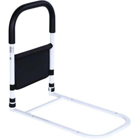 Bed riser for the elderly – Fall protection with metal bed rail for seniors, adults, pregnant women and people with disabilities – with storage bag – Height adjustable