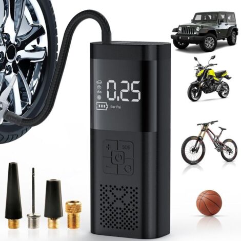 Portable Tire Inflator Air Compressor - 180 PSI and 4000 mAh Powerful Tire Inflator, 3x Faster Inflation Electric Air Pump with Digital Pressure Gauge (1/4)