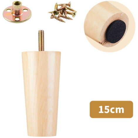 Set of 4 solid wood sofa legs, suitable for TV stands, coffee tables, shoe cabinets and bathroom furniture (15 cm) (1/3)