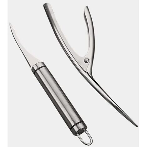 Shrimp Peeler, Shrimp Peeling Tool, 2 Shrimp Peeling Tools, Dishwasher Safe, Easy to Clean (Silver) (1/4)