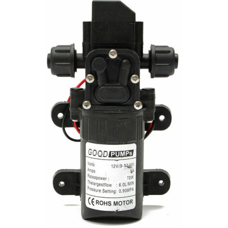 12V 70W DC High Pressure Diaphragm Water Pump, Membrane Priming, 6L/Min, Boat, NF (1/4)