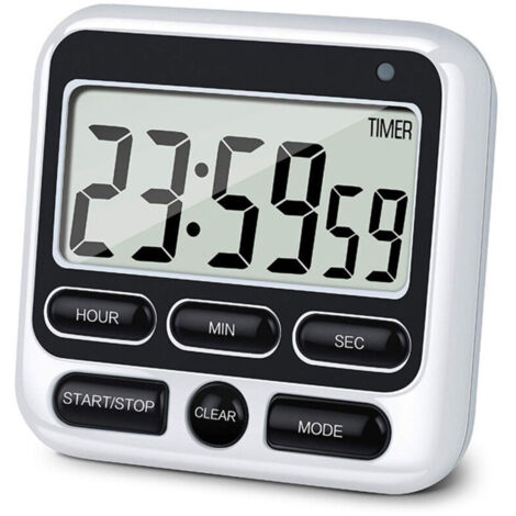 Digital kitchen timer with on/off switch, 24-hour clock and alarm ...