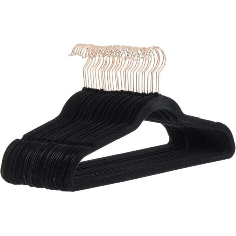 Black, pink, and gold flocked hanger with hook, 4521cm30cm, non-slip, wet and dry, plastic, for hanging clothes, household, seamless, clothes drying rack