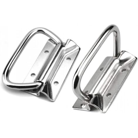 Stainless steel handles for toolbox lifting door shelves (pack of 2, silver) (1/4)