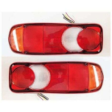 2 rear lights for trucks, tippers, tractors, trailers, chassis - universal bulbs operating on 12V and 24V (1/4)