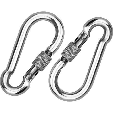 Pieces 304 Stainless Steel Carabiner, Stainless Steel Screw-Lock Carabiner, Stainless Steel Carabiner, for Attaching Ropes, Chains, Belts, Cables