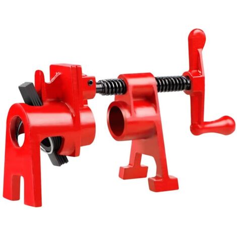 4-Piece 3/4" Tube Clamp Set, Quick Release Clamping Device, Iron Woodworking Workbench Set, Quick Release Screw-On Pipe Clamp Sets (1/4)