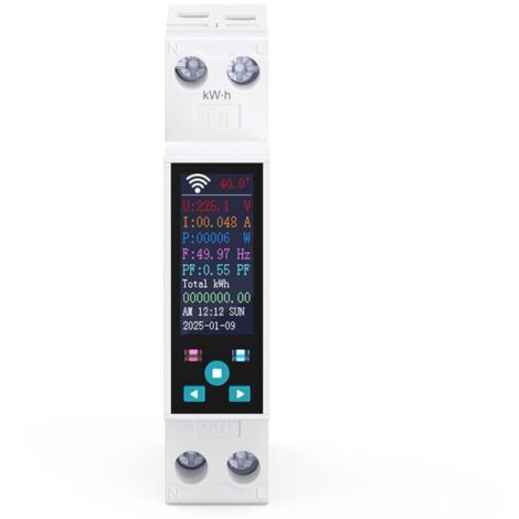 WiFi Electric Meter DIN Rail Switch, 1P+N/ 150A/ 230VAC WiFi Connector Smart Energy Meter Switch Timer, Alexa Compatible, Energy Consumption Meter