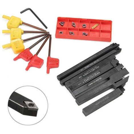 21pcs 12mm Lathe Tool Holder Shank Set, Carbon Fiber with Wrenches for Lathe Tool