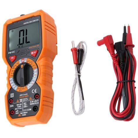 Digital Multimeter Counts, PM18C Pocket Digital Multimeter, Temperature Tester, Voltage Resistance Voltage True RMS NCV Tester, Backlit Display (1/4)