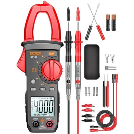 ANENG ST181 Multimeter, 4000 Counts TRMS Clamp Meter with Auto-Ranging AC/DC Voltage, AC Current, Resistance, Capacitance, Continuity, Non-Contact Voltage Detection, Diodes, and Power Tools (1/4)