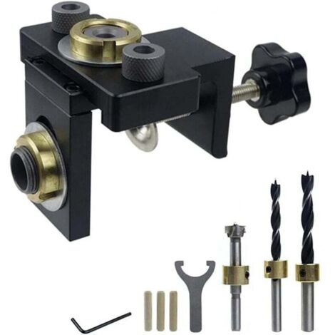 Woodworking kit, doweling kit, pocket hole jig for wood, vertical drilling locator, detachable for furniture connection, drill bit, woodworking tools