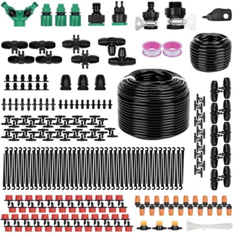 340-Piece Garden Irrigation System Drip Irrigation Kit, 55m + 15m Automatic Watering Kit, Drip Irrigation System for Garden, Lawn, Greenhouse, and Plants