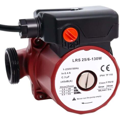 Poweka LRS25/6-130 Hot Water Circulation Pump, Domestic Hot Water Pumps 46/67/93W Maximum Head 6M