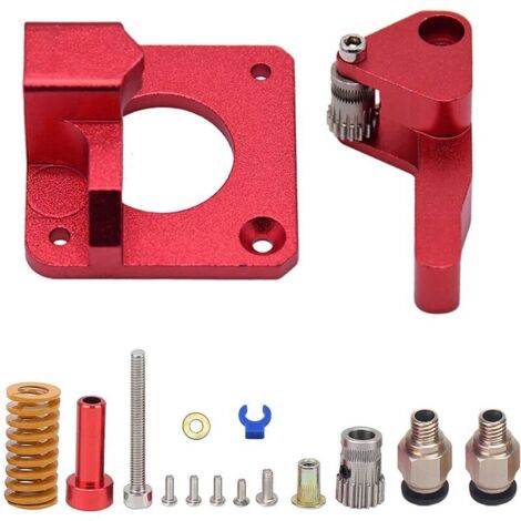 Dual Gear Extruder for CR-10S, Upgrade 3D Printer Accessory, Compatible with CR-10, Ender-3, and Ender-3PRO 3D Printers (Red)