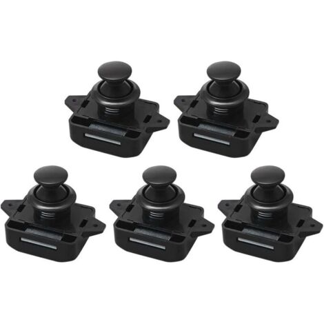 Push Button Latch, Pack of 10 Push Button Lock Cabinet Latch Keyless, Push Button Latch Adjustment 15-18mm Thickness Boat Van Yacht (1/4)