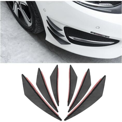 Set of 6 front bumper spoilers, ducktail spoiler, universal decorative strip for car front bumper, carbon fiber decorative front bumper (1/4)
