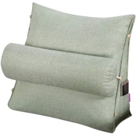 Lesekissen und Fernsehkissen, Eckkissen für die Rückenlehne, verstellbar mit Taschen, dreieckiges Rückenkissen, Nackenstützkissen für Bett und Sofa, abnehmbar und waschbar (1/4)