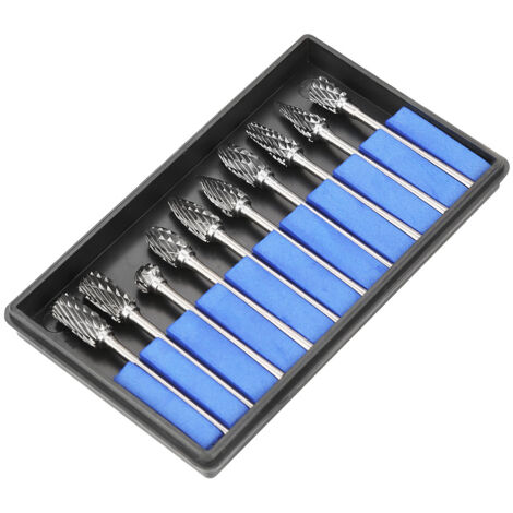 Set mit 10 rotierenden Hartmetall-Fräsern für die Metallbearbeitung und das Schnitzen (3 x 6 mm).