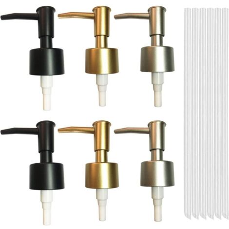 Produktbild von 10er-Pack Seifenspender-Ersatzpumpen – Passend Für 24 Mm & 28 Mm Flaschenöffnungen, Auslaufsicher, Federpumpe, Schwarz