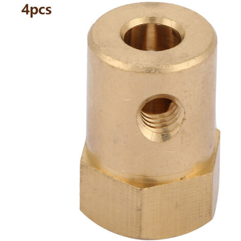 4 Stück sechseckige Messingkupplung mit verlängerter Welle, Motoranschluss (6 mm) (1/5)