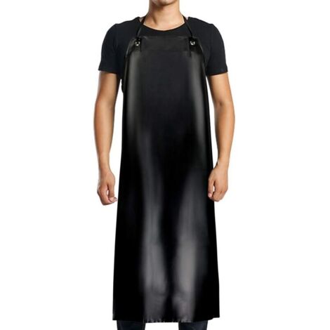 Wasserdichte PVC-Schürze - 120x90cm, schwarz, für Damen und Herren, wasserdicht und ölbeständig, geeignet für Reinigungsarbeiten, Laborarbeiten, Schlachtung und Hundepflege.