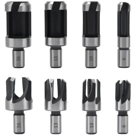 8-teiliges Dübelbohrer-Set, 6 mm/10 mm/13 mm/16 mm Dübelbohrer, Kohlenstoffstahl, Holzbohrer, Klauen- und Kegelbohrer für Holz (1/4)