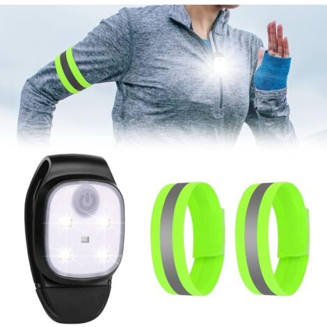 Ansteckbare LED-Laufleuchte mit 4 Leuchtmodi für den Außenbereich, USB-aufladbar + 2 Reflektorstreifen, Sicherheits-LED-Scheinwerfer zum Laufen, Spazierengehen und Hundetraining