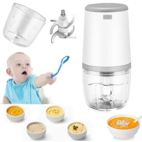 Mini-Babymixer, Mini-Küchenmaschine, 600-ml-Babymixer, Mini-Elektro-Zerkleinerer, Mini-Küchenmaschine mit USB-Ladefunktion, Elektromixer für Kinder, Babynahrungszubereiter