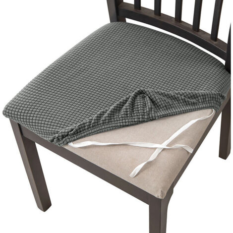 Set mit 4 eleganten und wasserdichten Stuhlhussen – Hochelastisch – Waschbare Stuhlschoner – Für Bankette, Küchen, Partys, Hotels – Grau