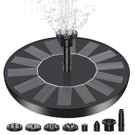 Schwimmende Solar-Gartenbrunnenpumpe mit 6 Düsen für Vogeltränke, Aquarium, Gartenbrunnen (1,5 W) (1/4)