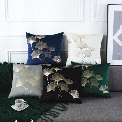 5er-Set Kissenbezüge (45 x 45 cm) mit Ginkgoblattmuster, dekorative Kissenbezüge für Sofa, Schlafzimmer, Kissen (1/4)