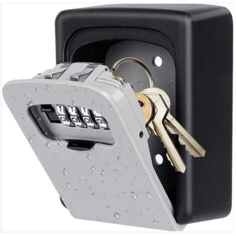Sicherer Schlüsseltresor, Wandschlüsseltresor, Schlüsseltresor mit 4-stelligem Code, hohe Sicherheit, wasserdicht und rostfrei, für den Innen- und Außenbereich, Zuhause, Büro, Garage, Schule, Turnhall (1/4)
