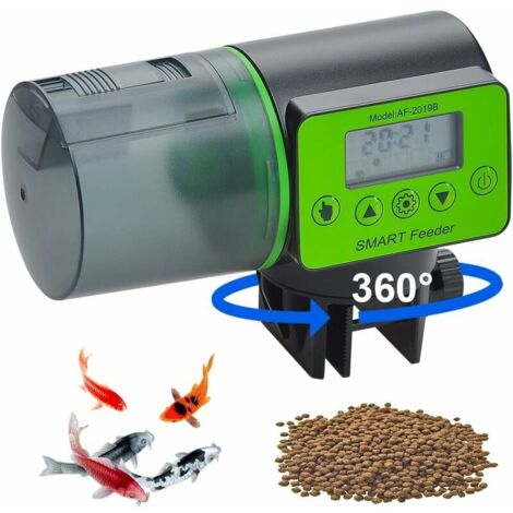 Automatischer Futterspender für Aquarien, grün, feuchtigkeitsbeständig für Fische – Batterien nicht enthalten