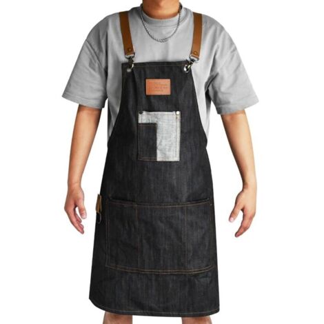 Küchenschürze, verstellbare Schürze mit Taschen, Kochschürze, Grillschürze, Reinigungsschürze, Malerschürze für Erwachsene (auch für Friseure geeignet)