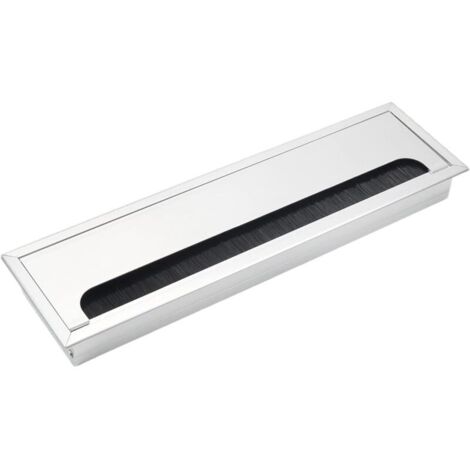 Rechteckige Kabelmanagement-Abdeckung 80 x 280 mm zur Einbaumontage in Schreibtische, Kabelorganisator für Aluminiummöbel