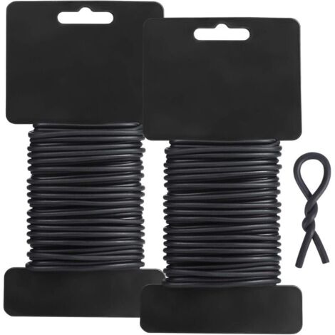 2,5 mm Gartendraht, 20 m lang für Kletterpflanzen, Ranken, Sträucher und Blumen (Schwarz) (1/4)
