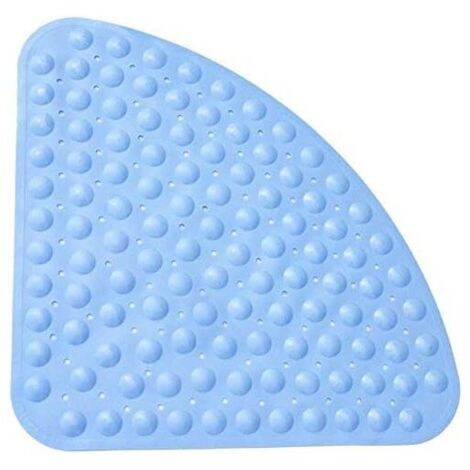 Eckduschmatte aus Gummi, rutschfeste Badematte, antibakterielle Viertelkreismatte mit Saugnäpfen für die Dusche