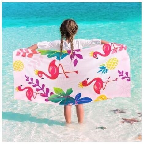 70 x 150 cm Kinderstrandtuch – Strandtuch mit Ozeanmuster, weiches, saugfähiges Badetuch aus Polyester