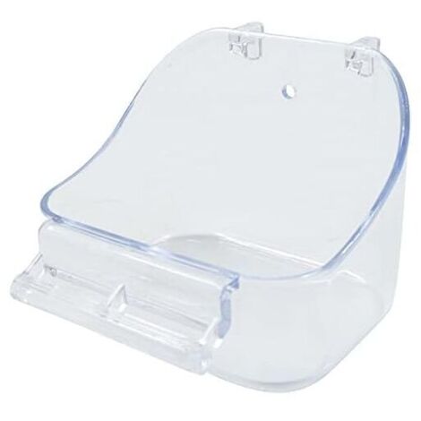12,8 x 9,5 x 10 cm Vogelbadewanne mit Duschfunktion – Transparente Badewanne, Reinigungskäfig, Aufhängevorrichtung, Vogelbadewanne für Papageien, Wellensittiche, kleine Vögel, Beos, Spatzen usw. (1/4)