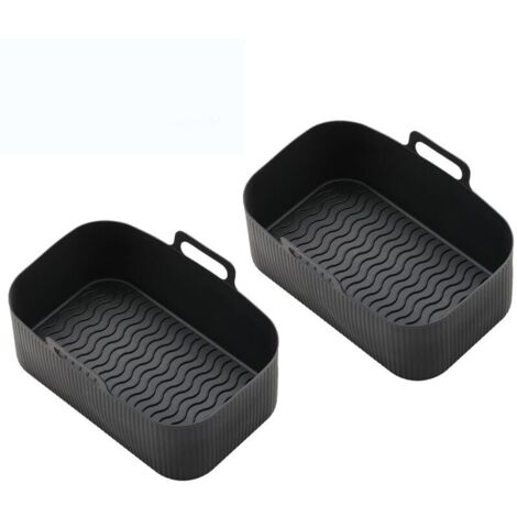 Set mit 2 Silikon-Heißluftfritteusen-Einsätzen, schwarz (1/4)