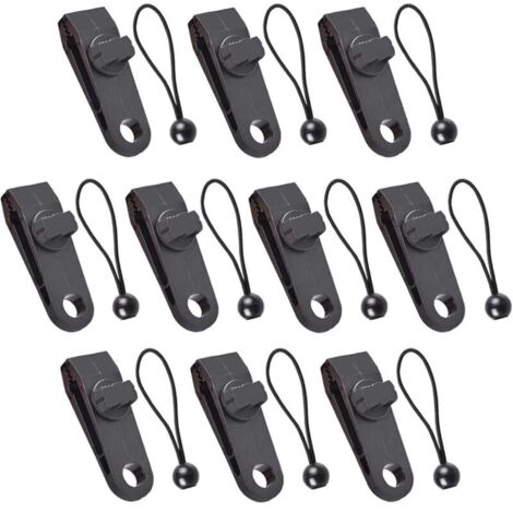 CCYKXAA 10 Sets Multifunktionale Planenclips, Zeltklemmen, Planenclips mit schwarzem Gummiband für Planen und Markisen